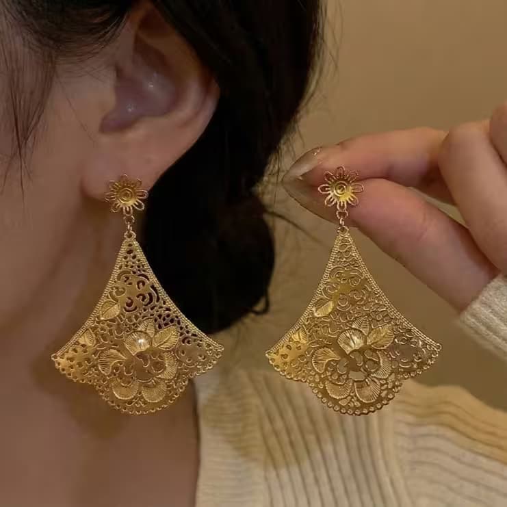 aretes crochet flor 1