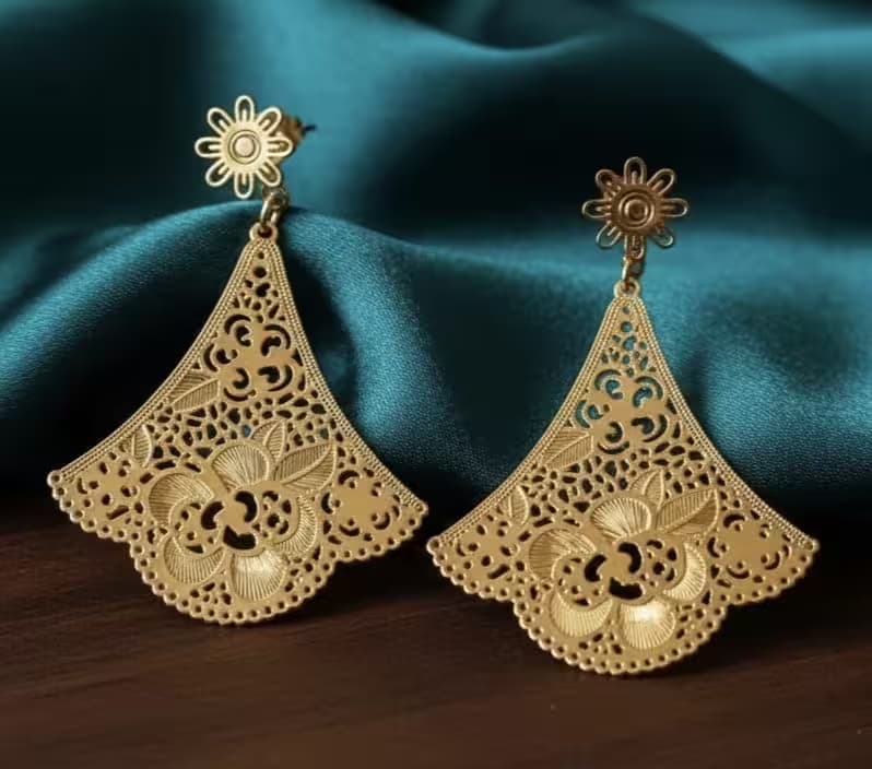 aretes crochet flor