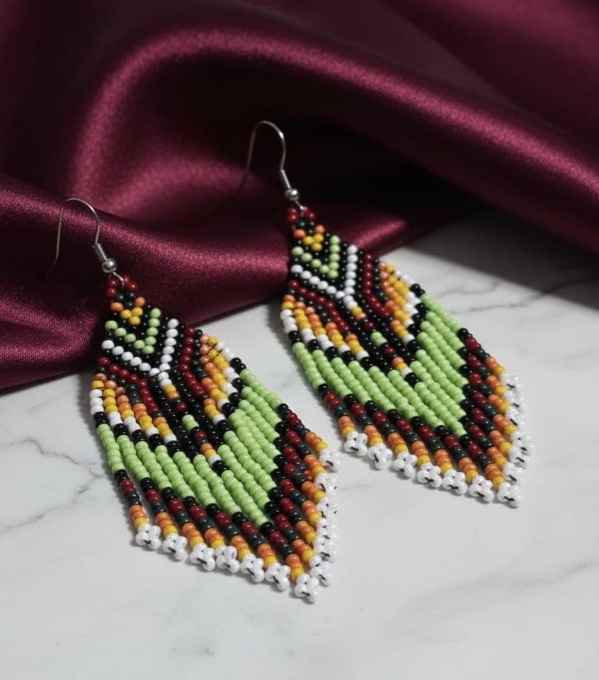 aretes flequillos multicolor