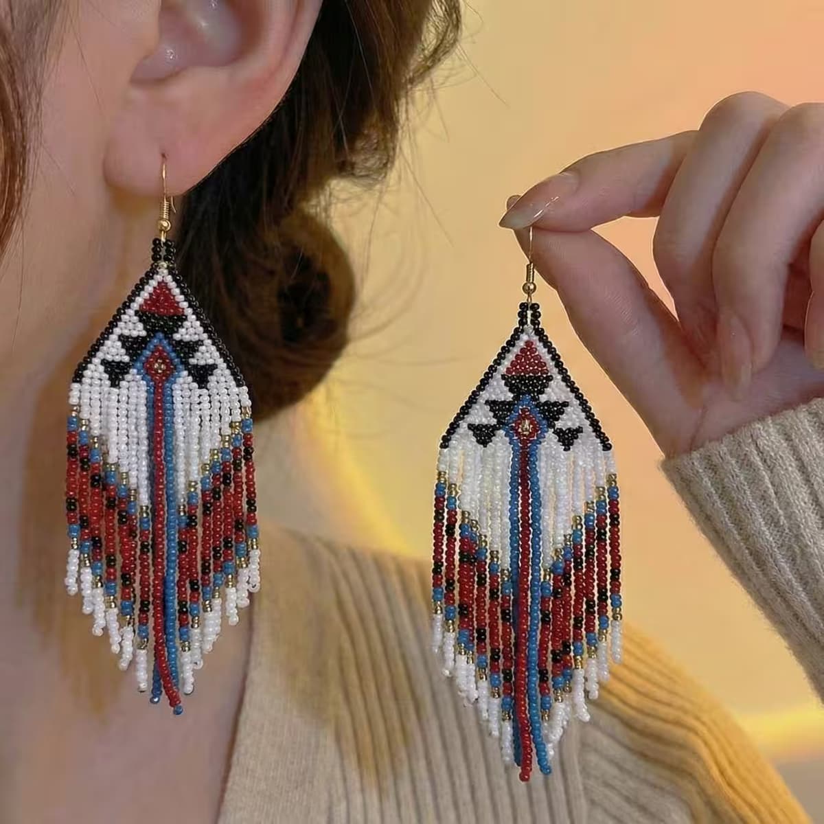 aretes flequillos tri ngulos 8