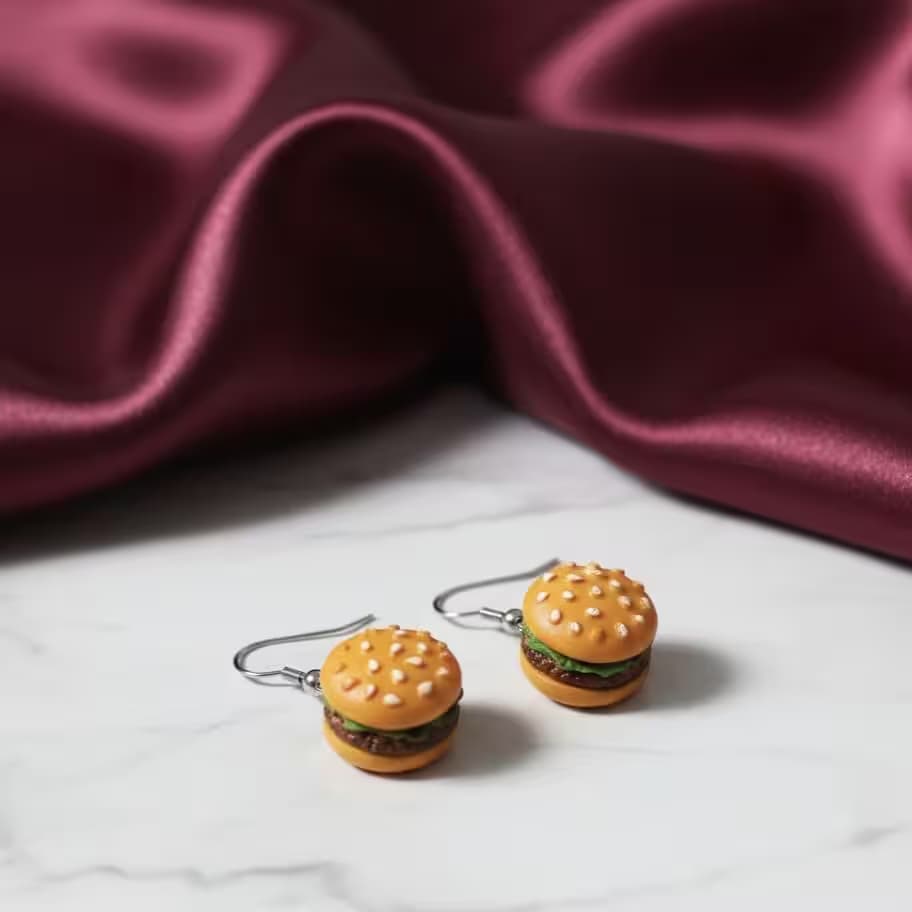 aretes hamburguesa