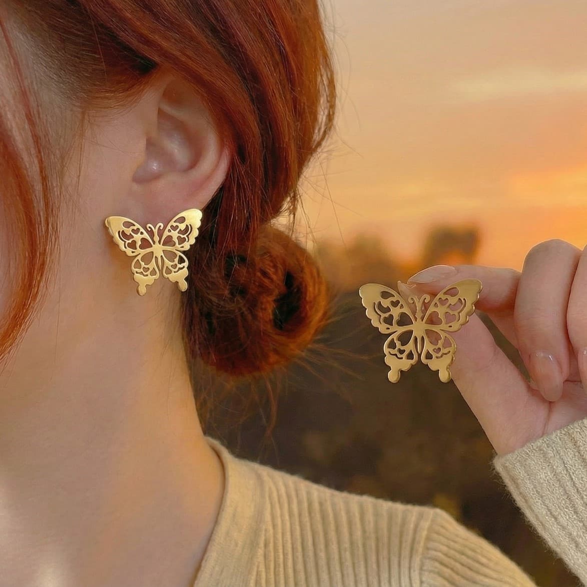 aretes mariposa