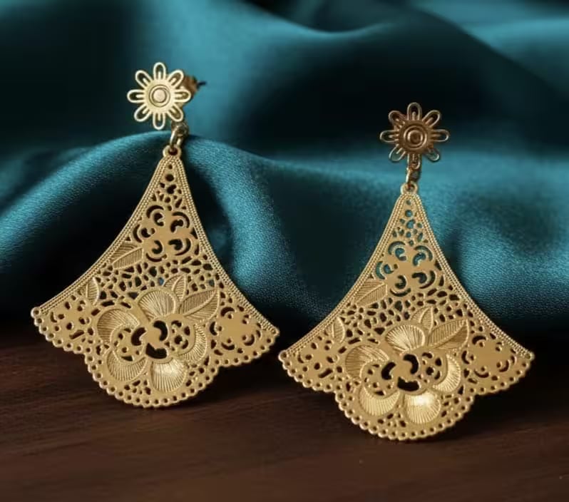 aretes crochet flor