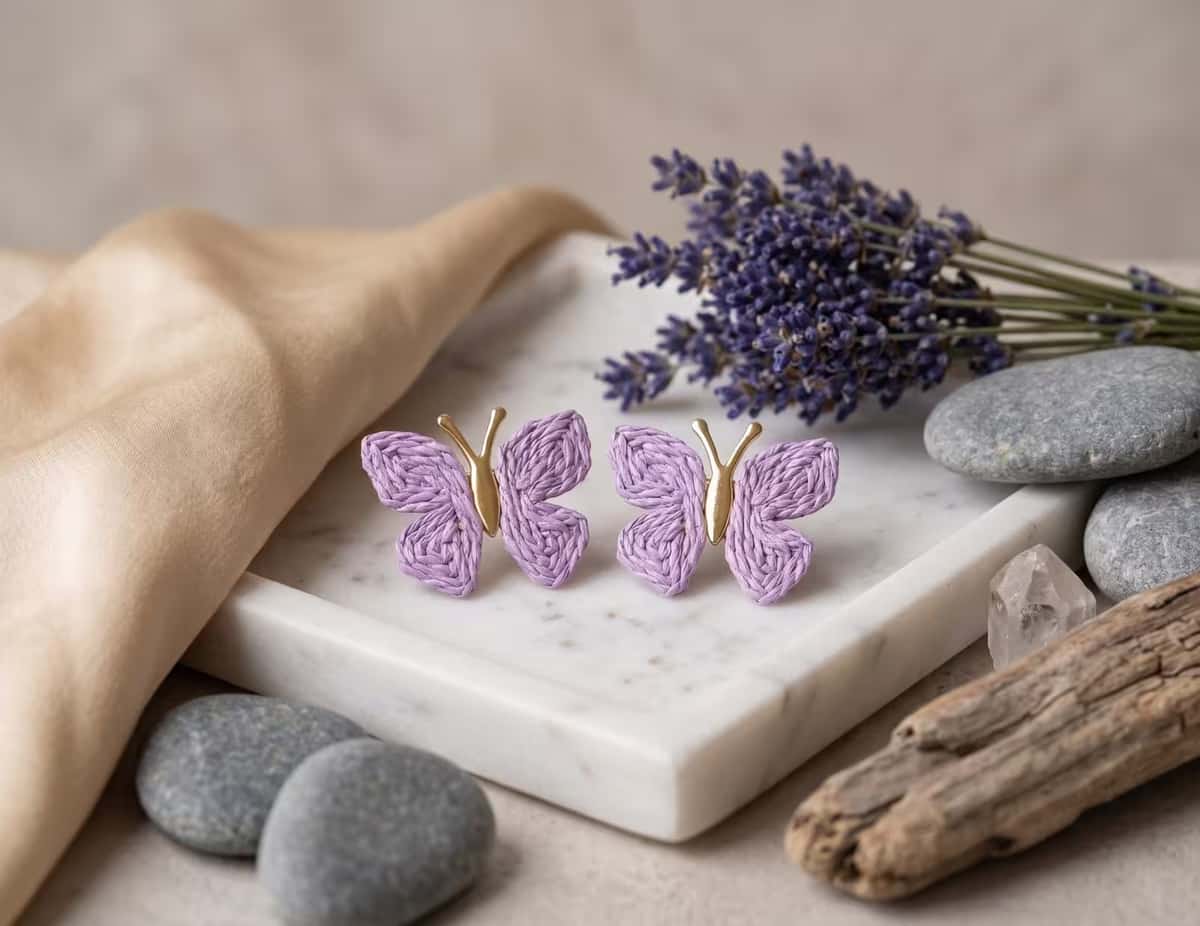 Aretes Lila Silvestre - fotografía de producto