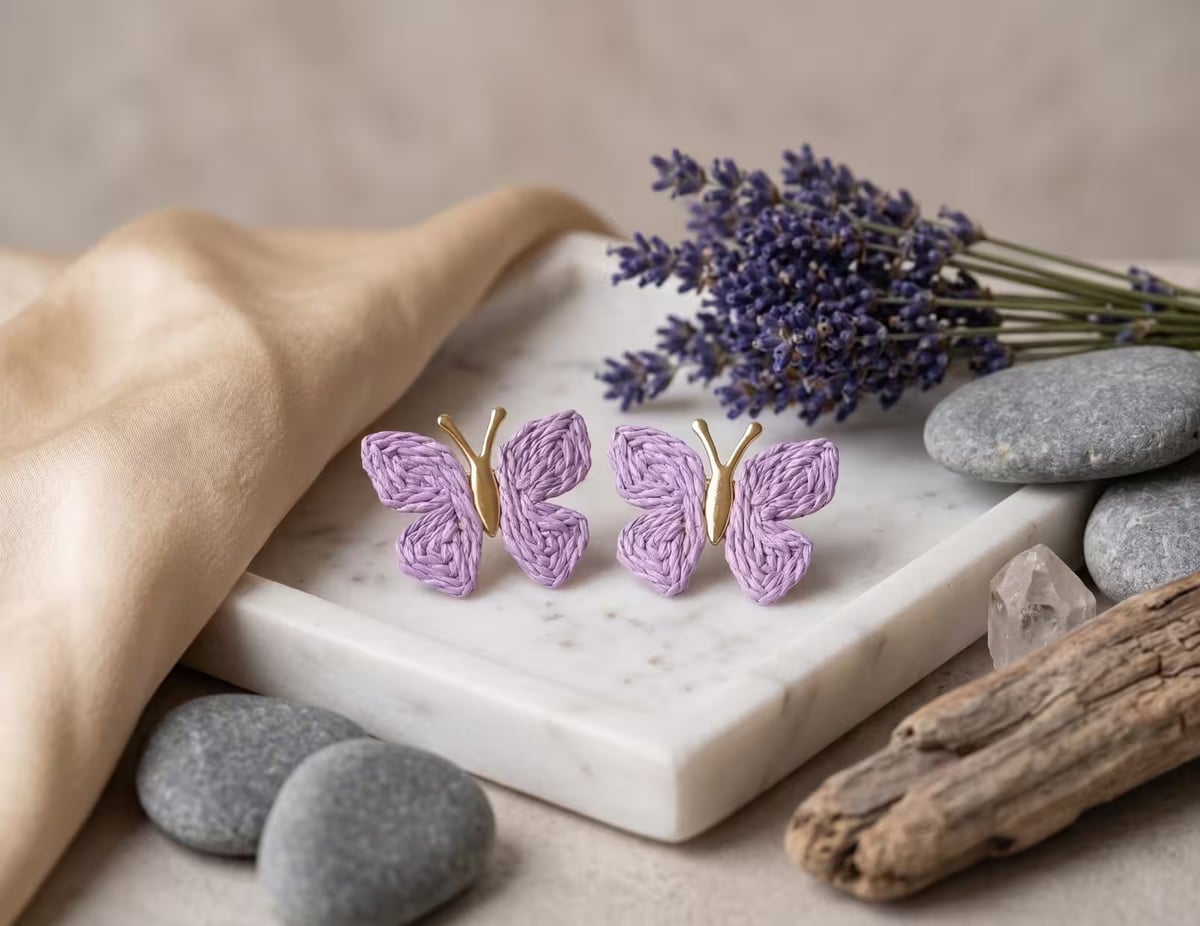 Aretes Lila Silvestre - fotografía de producto